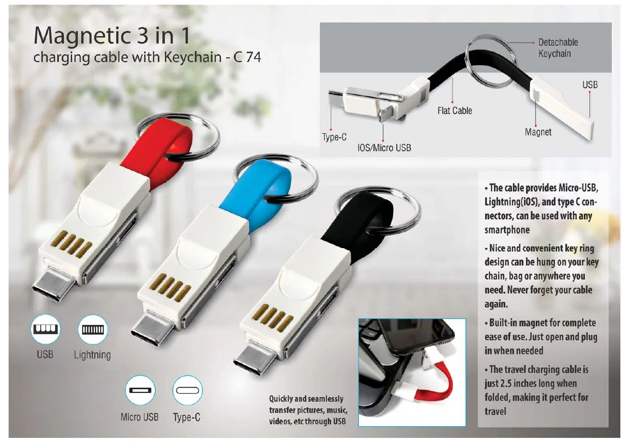 Magnetic 3 in 1 Cable