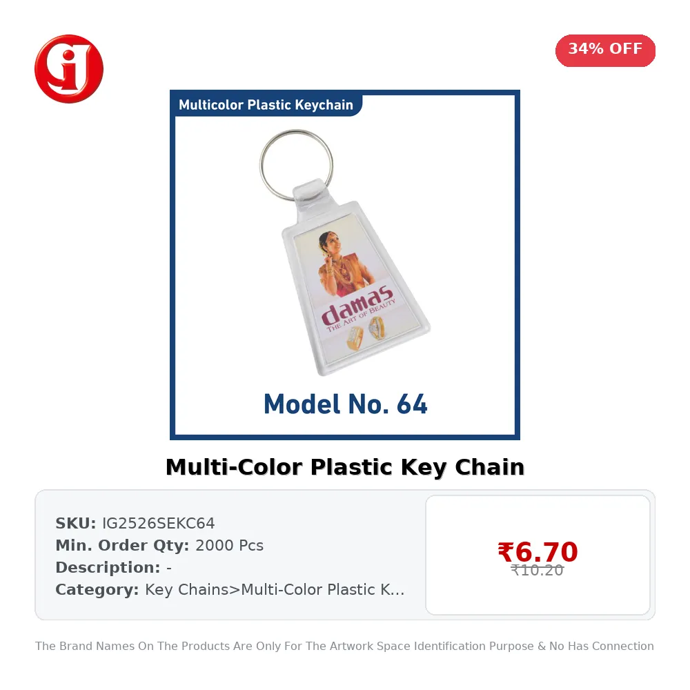 Multi-Color Plastic Key Chain