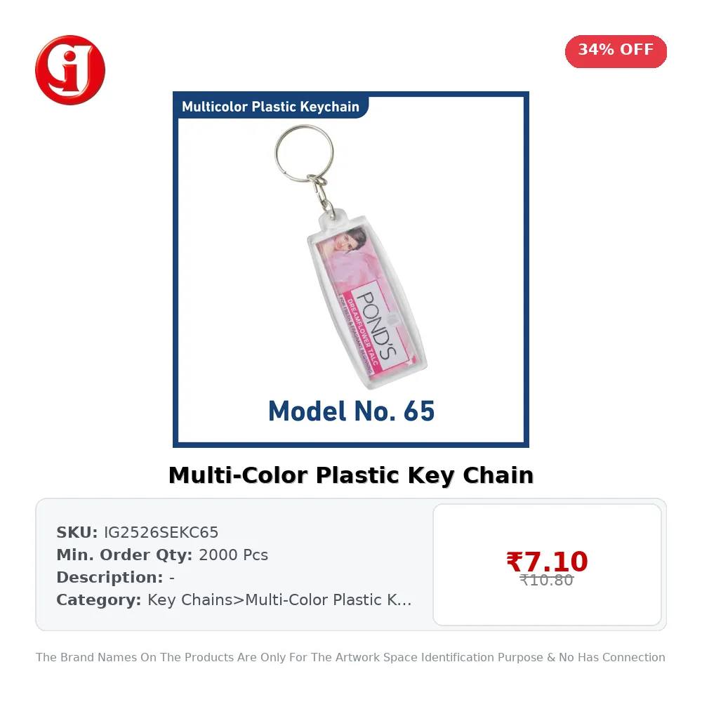 Multi-Color Plastic Key Chain