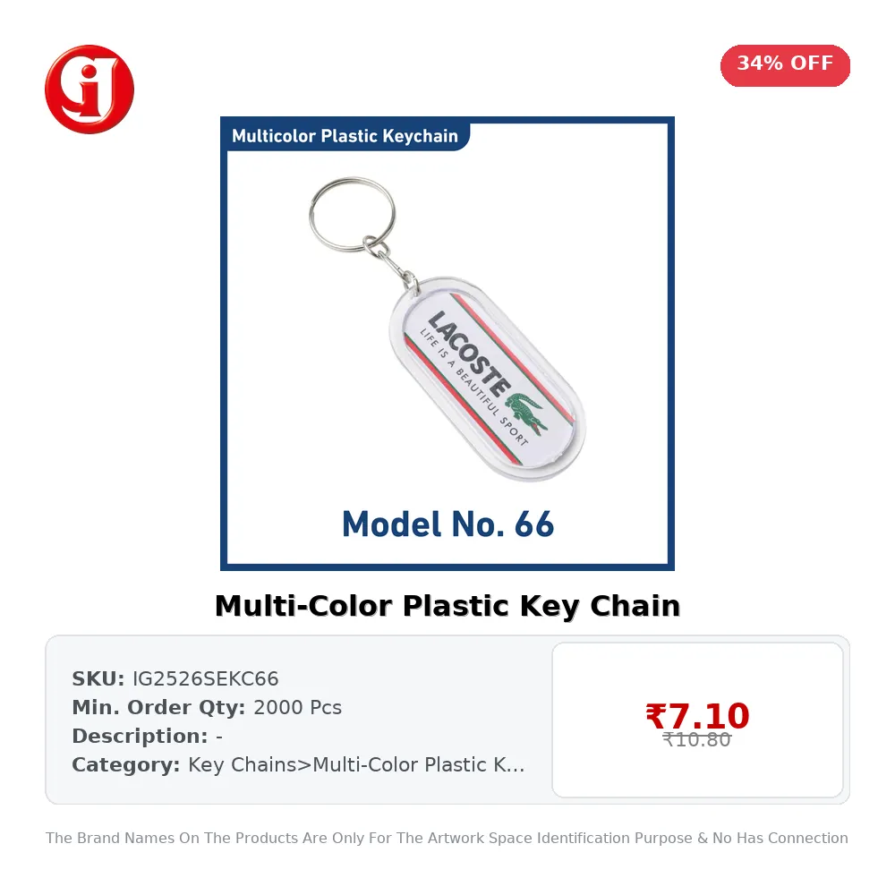 Multi-Color Plastic Key Chain
