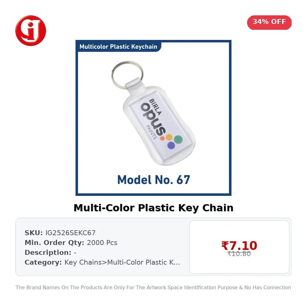 Multi-Color Plastic Key Chain