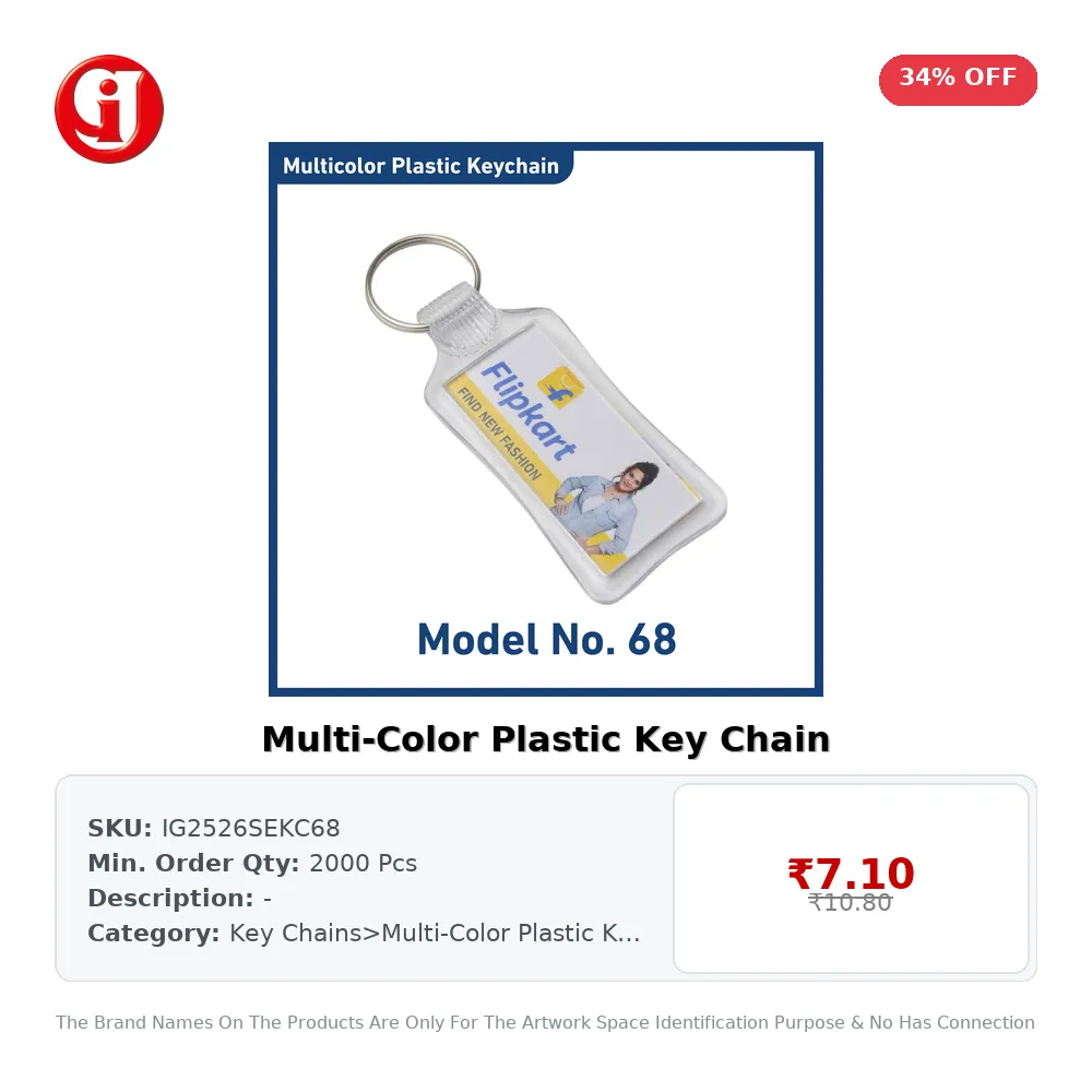 Multi-Color Plastic Key Chain
