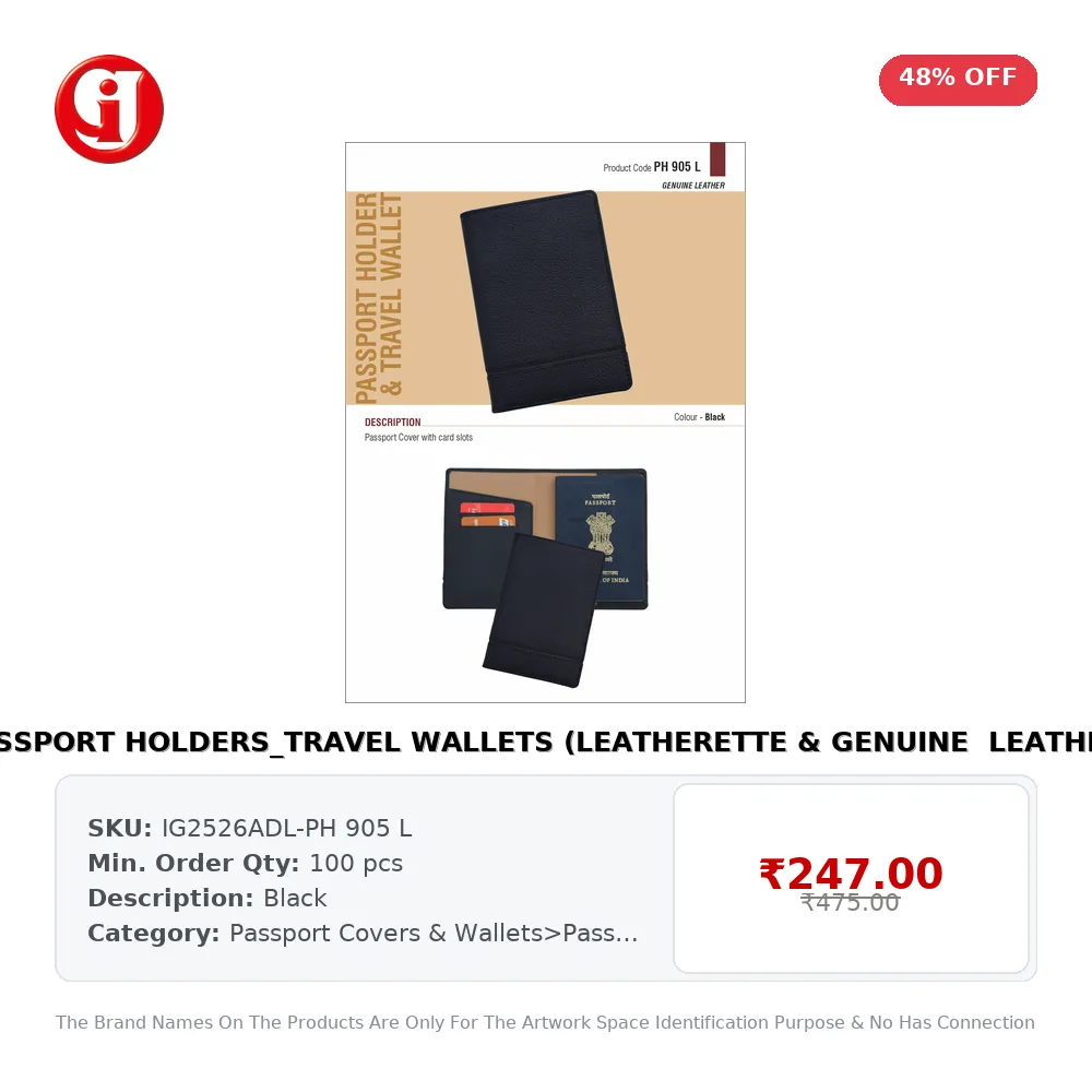 PASSPORT HOLDERS/TRAVEL WALLETS (LEATHERETTE & GENUINE  LEATHER)