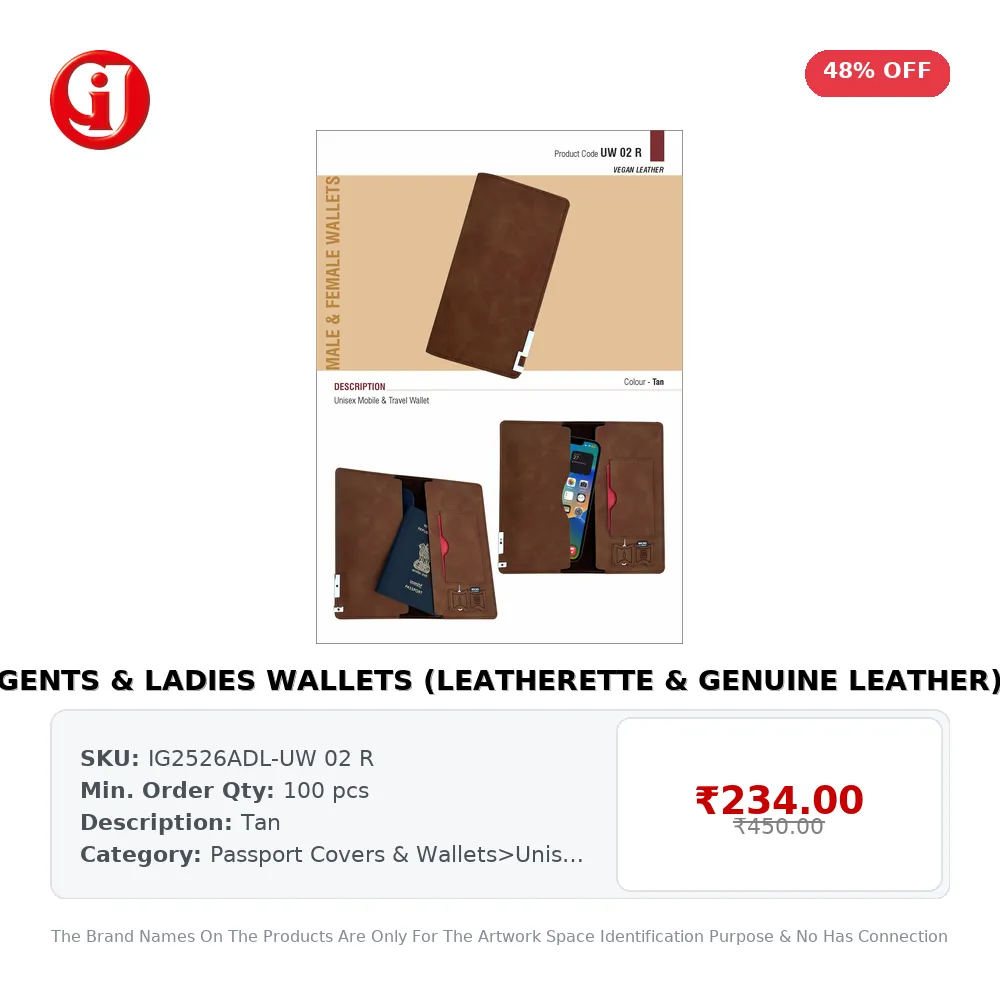 GENTS & LADIES WALLETS (LEATHERETTE & GENUINE LEATHER)