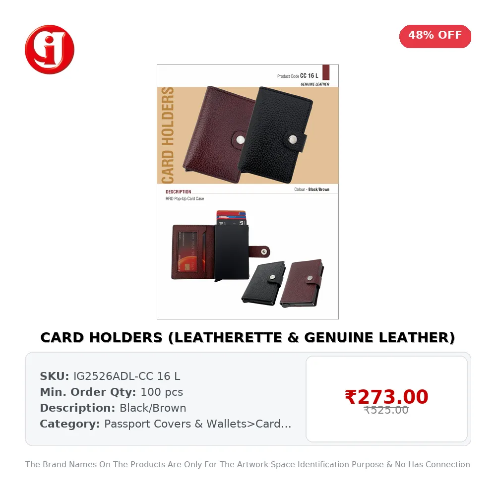 CARD HOLDERS (LEATHERETTE & GENUINE LEATHER)