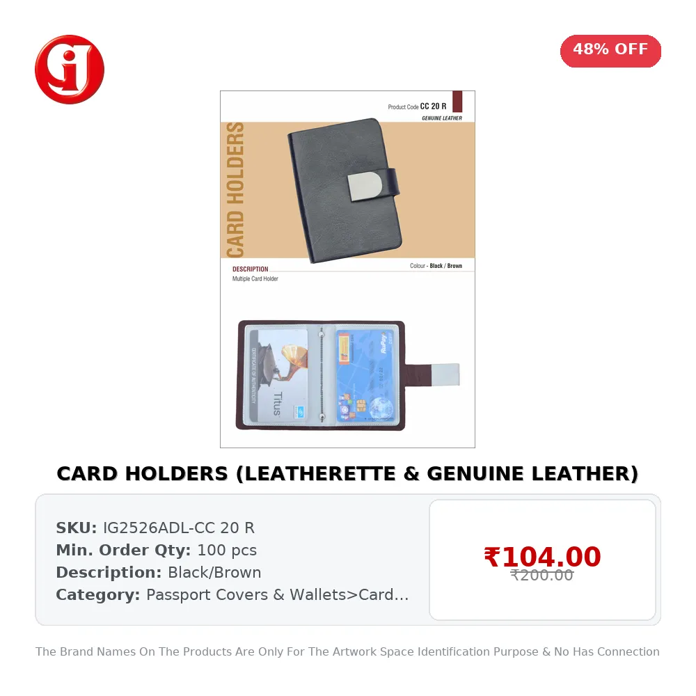 CARD HOLDERS (LEATHERETTE & GENUINE LEATHER)