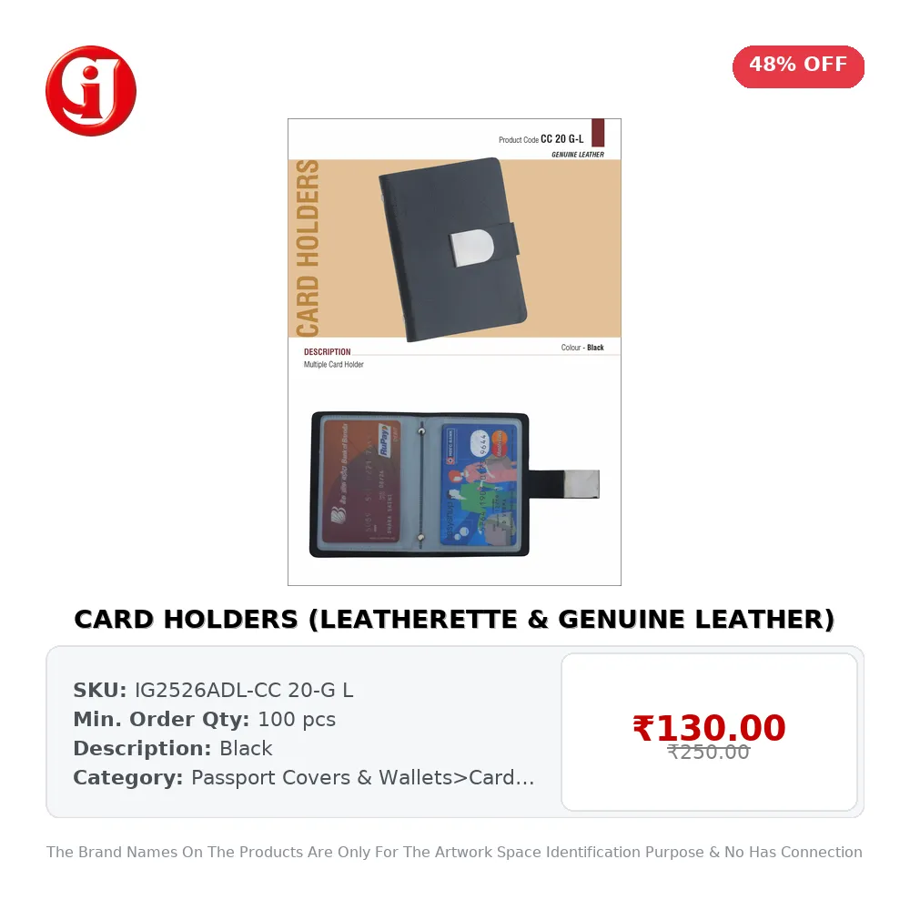 CARD HOLDERS (LEATHERETTE & GENUINE LEATHER)