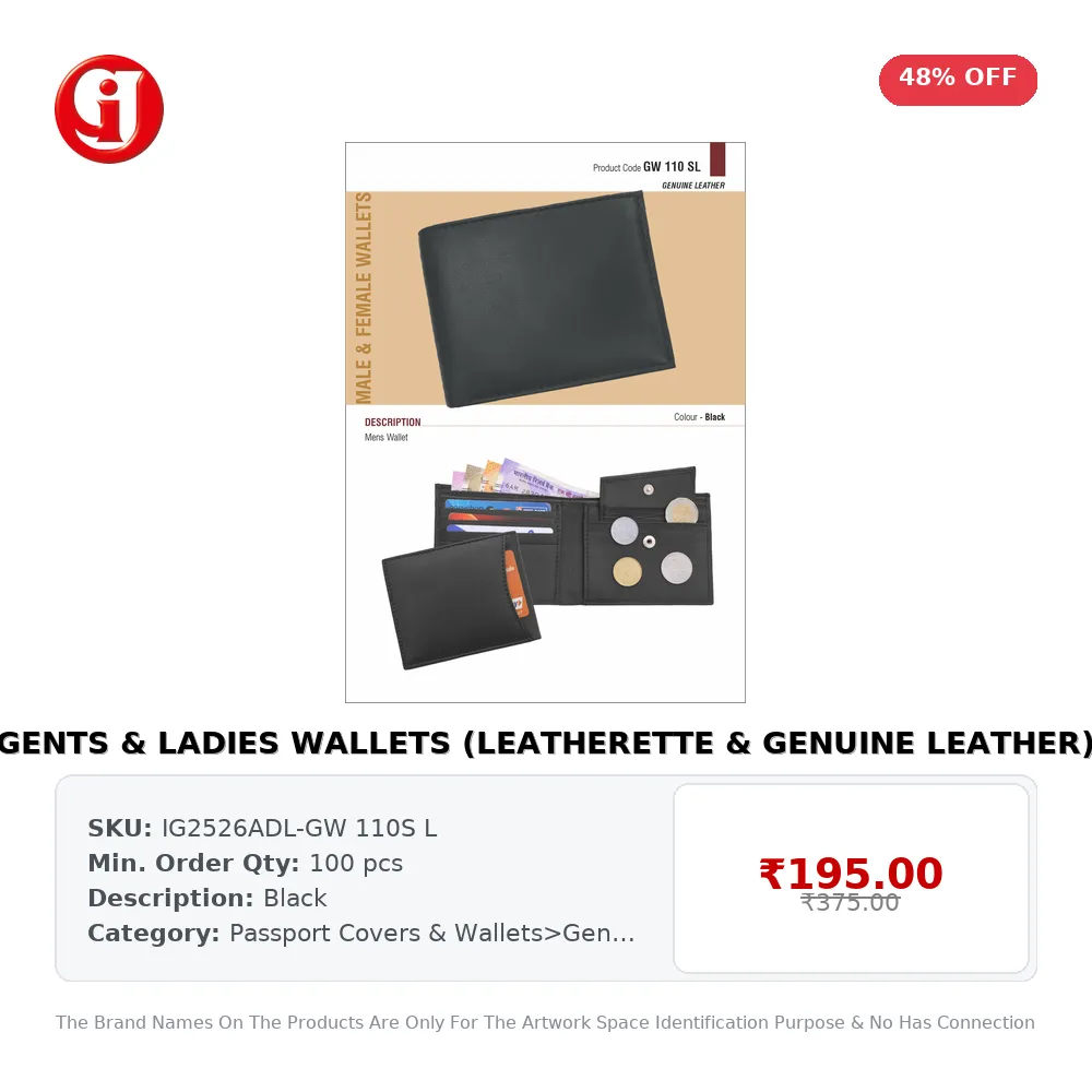 GENTS & LADIES WALLETS (LEATHERETTE & GENUINE LEATHER)
