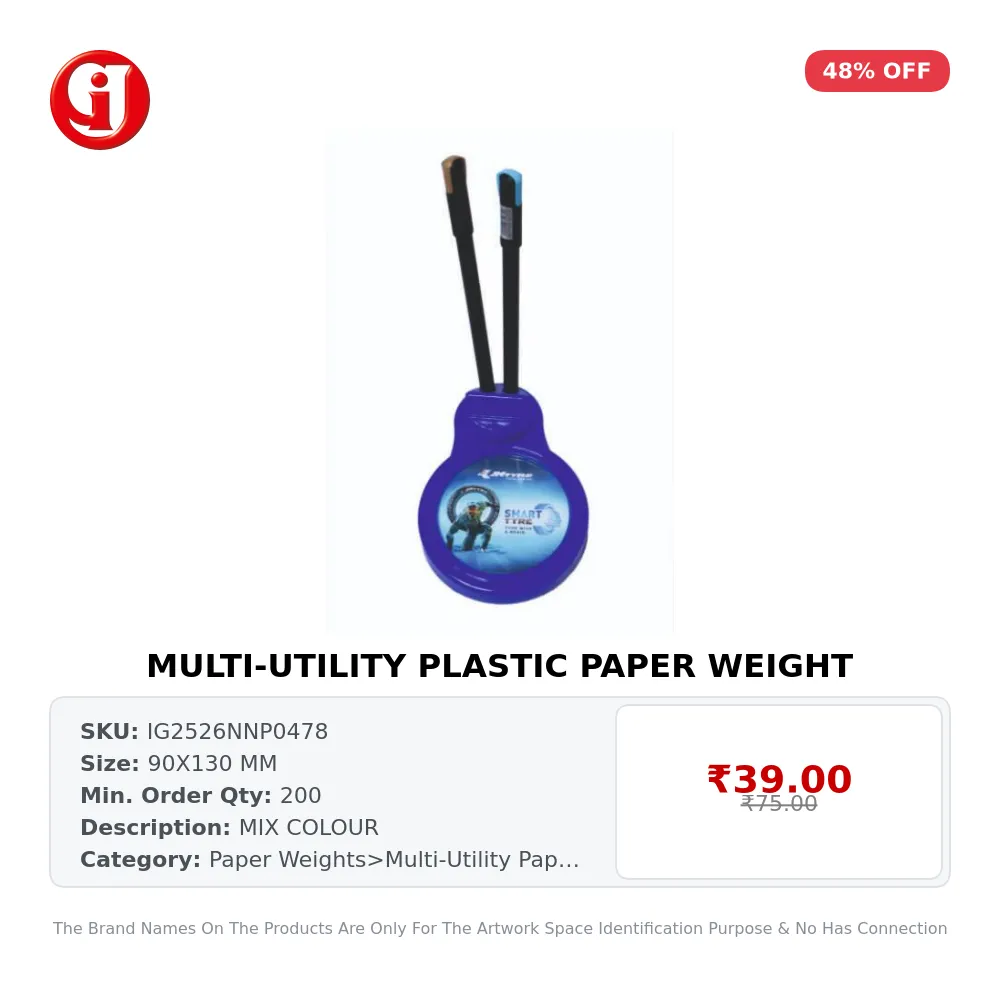 MULTI-UTILITY PLASTIC PAPER WEIGHT
