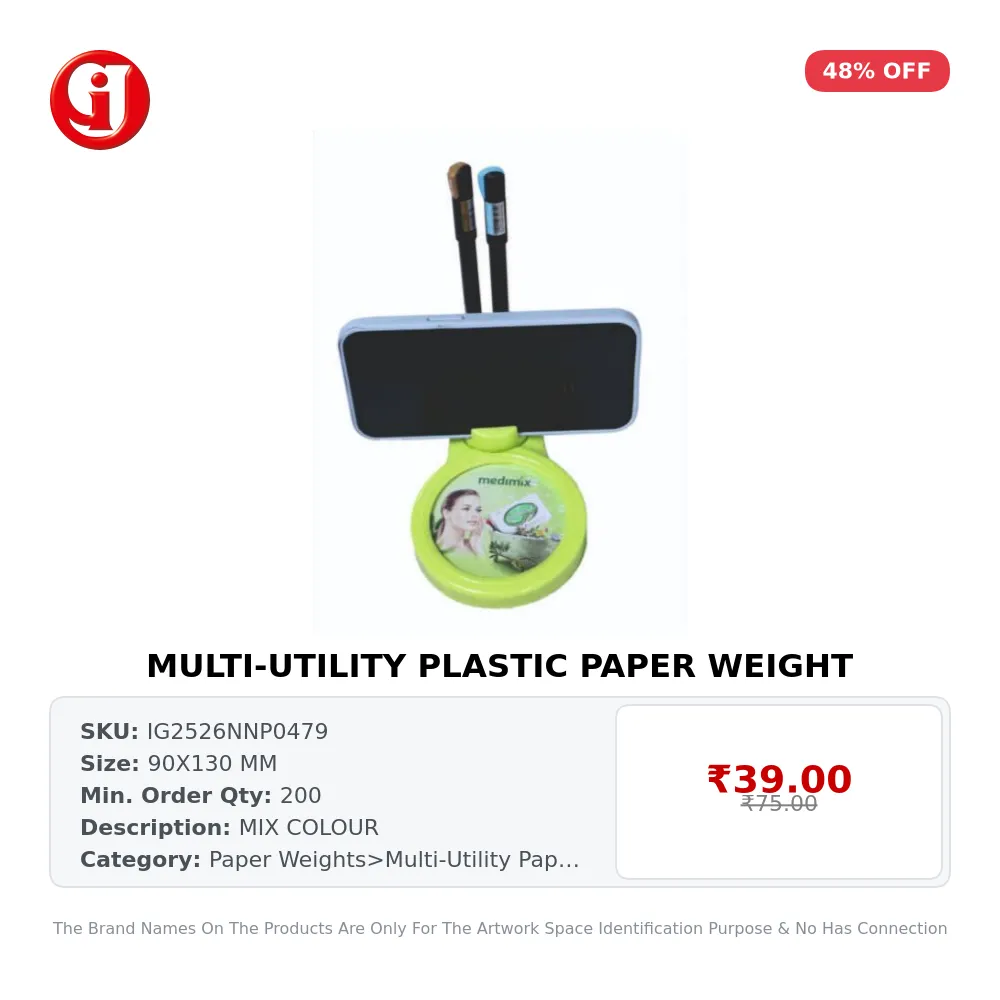 MULTI-UTILITY PLASTIC PAPER WEIGHT