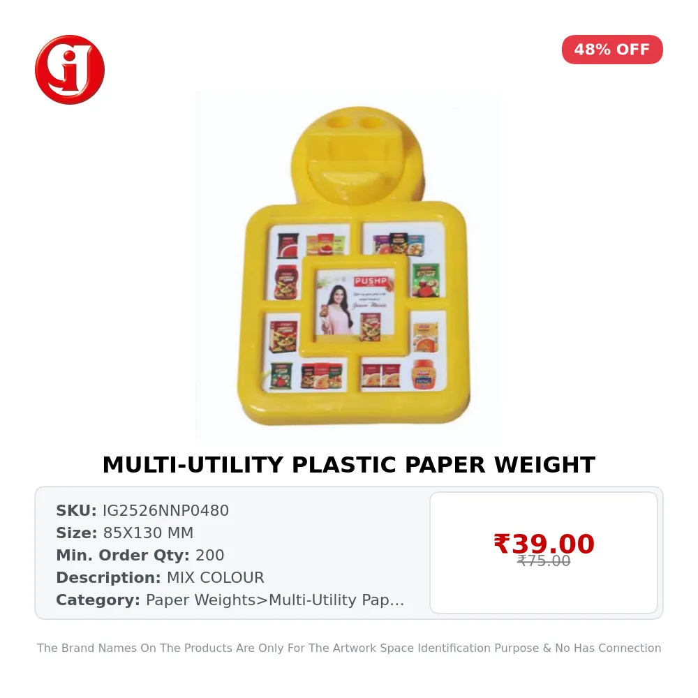MULTI-UTILITY PLASTIC PAPER WEIGHT