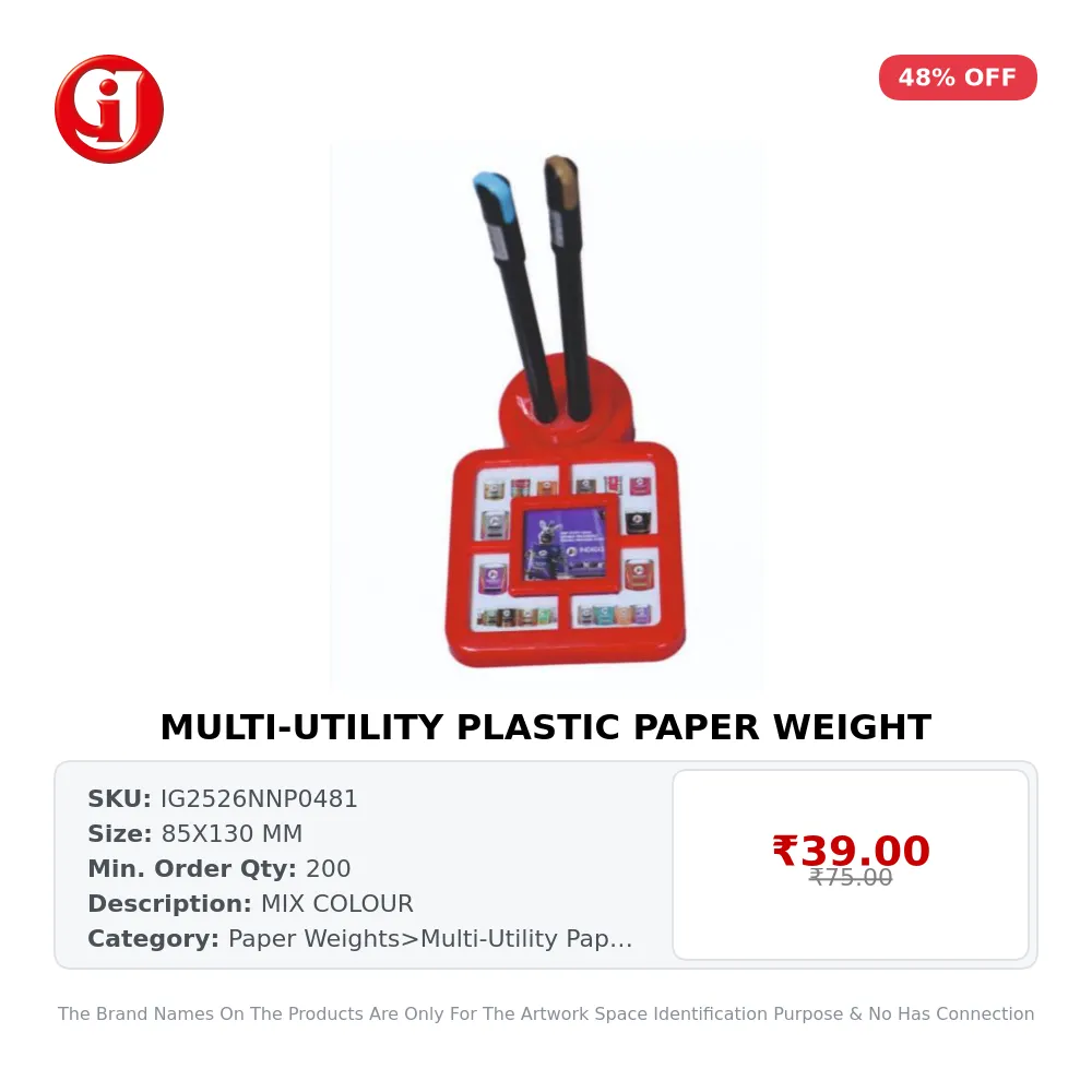 MULTI-UTILITY PLASTIC PAPER WEIGHT