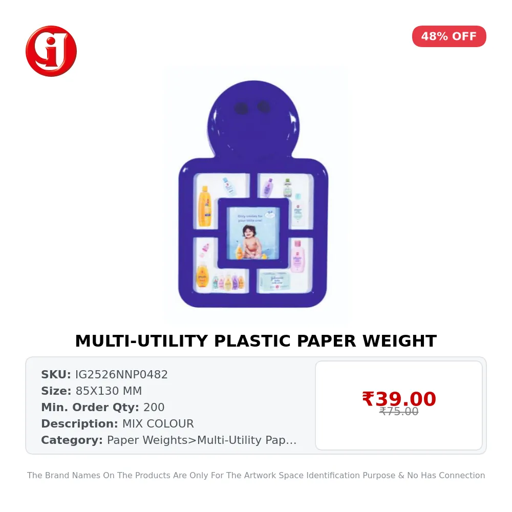 MULTI-UTILITY PLASTIC PAPER WEIGHT