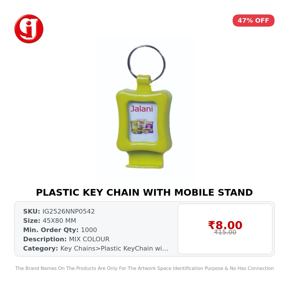 PLASTIC KEY CHAIN WITH MOBILE STAND