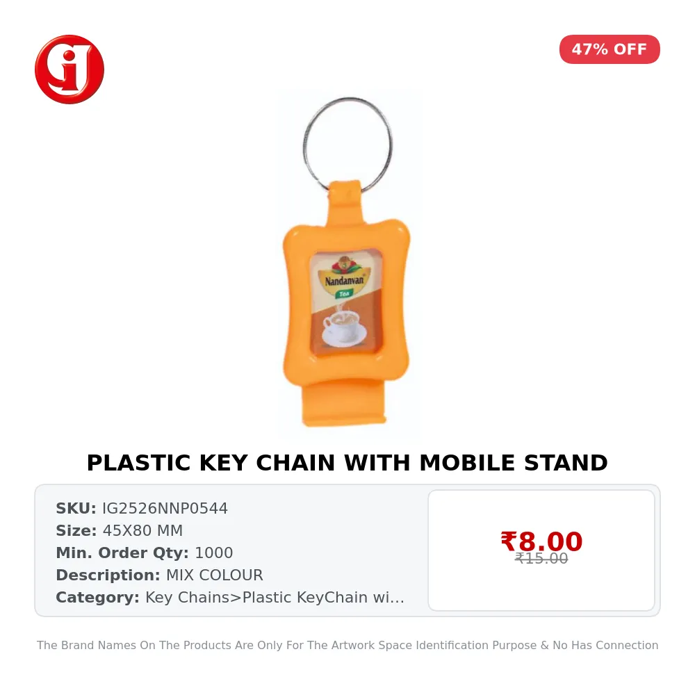 PLASTIC KEY CHAIN WITH MOBILE STAND