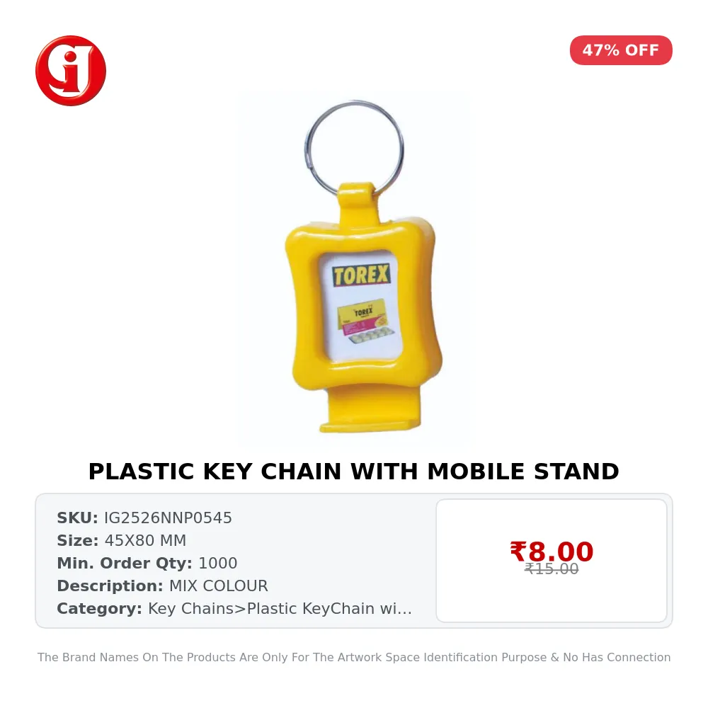 PLASTIC KEY CHAIN WITH MOBILE STAND
