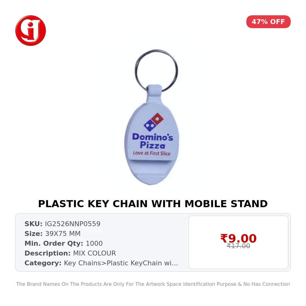PLASTIC KEY CHAIN WITH MOBILE STAND