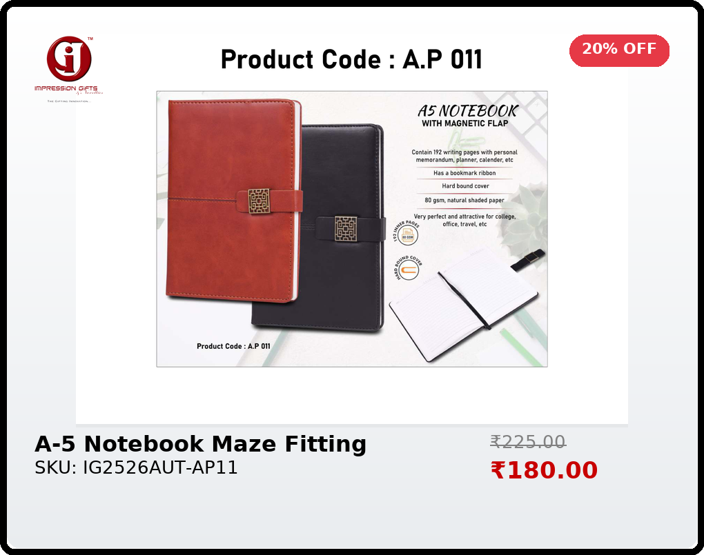 A-5 Notebook Maze Fitting