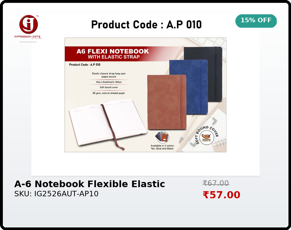 A-6 Notebook Flexible Elastic