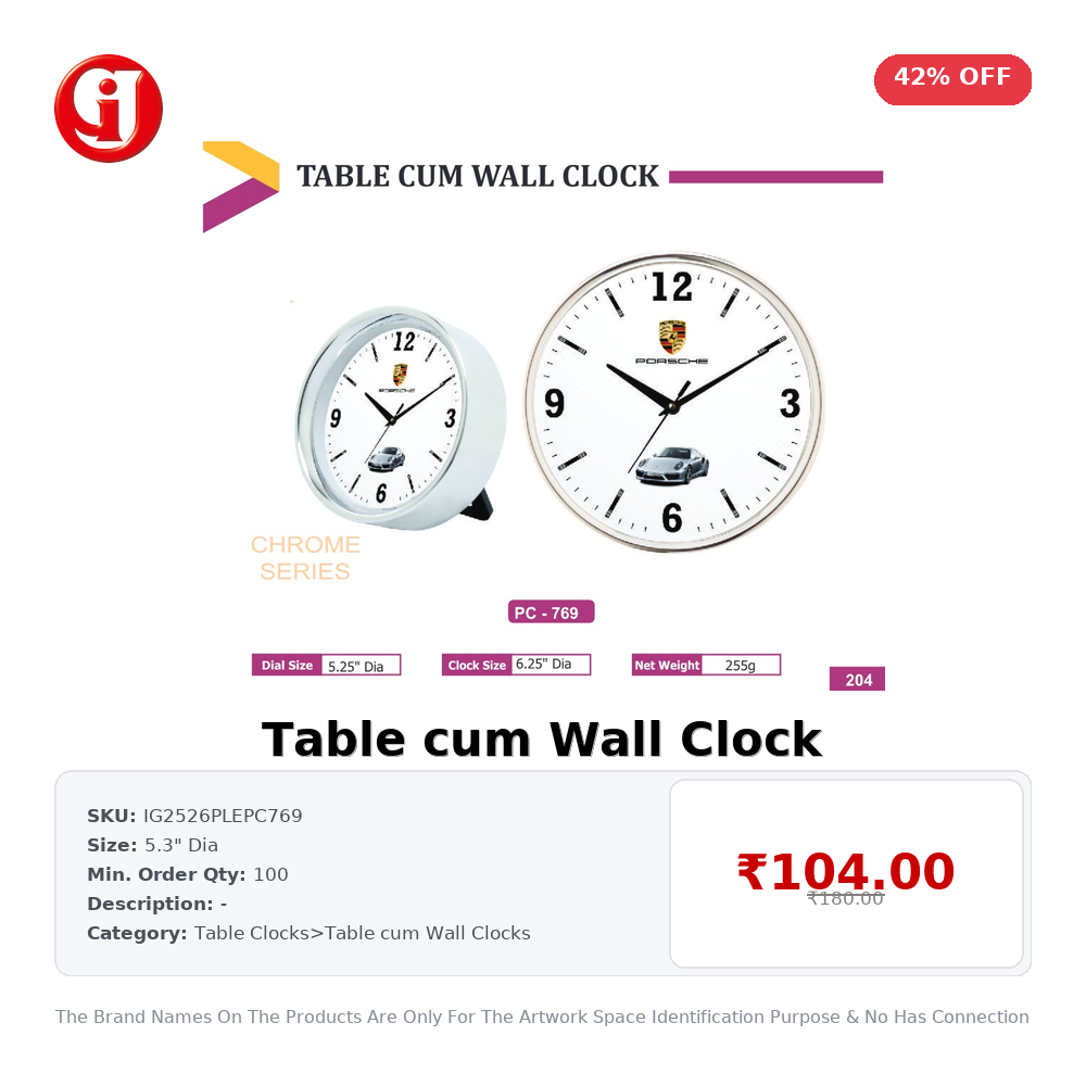 Table cum Wall Clock