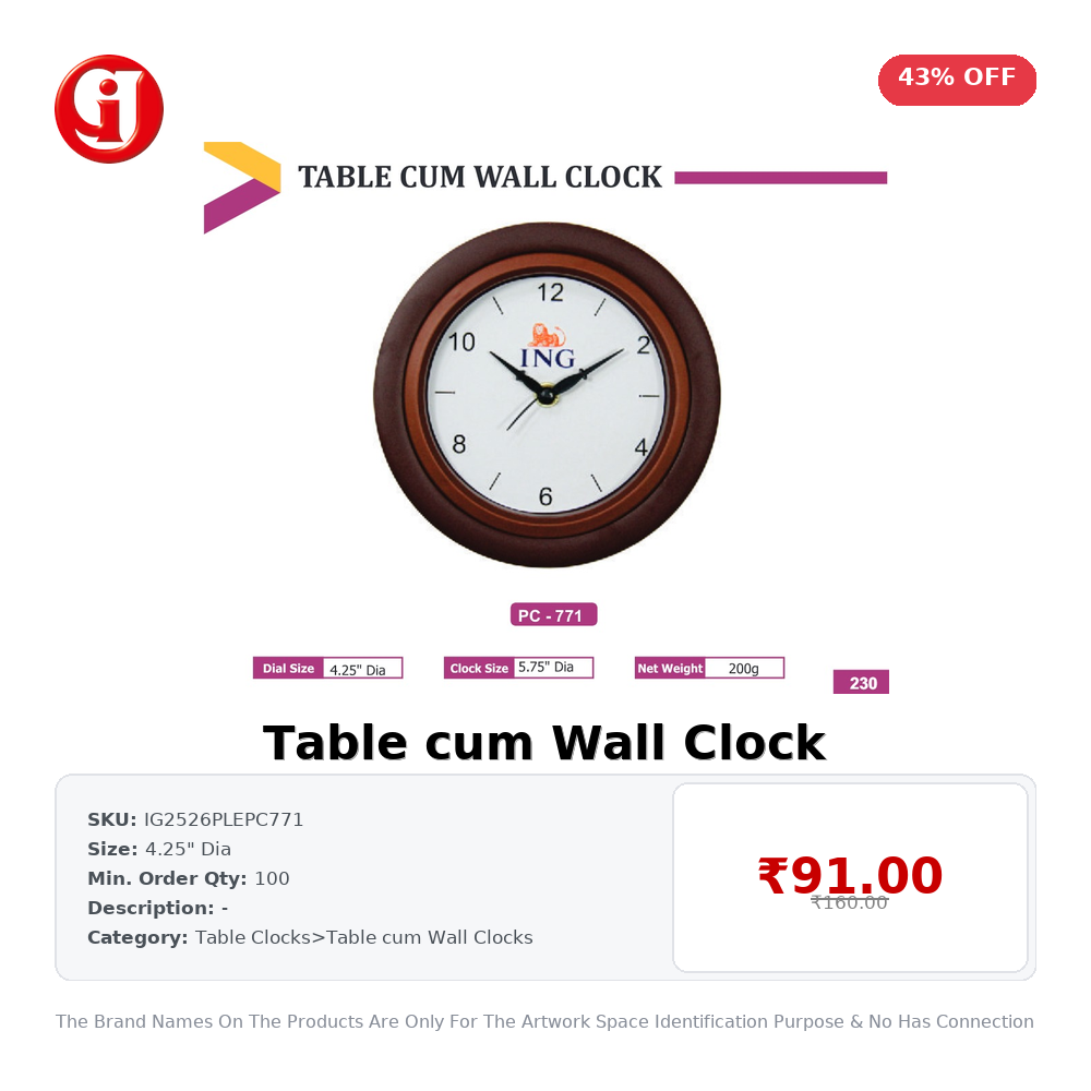 Table cum Wall Clock