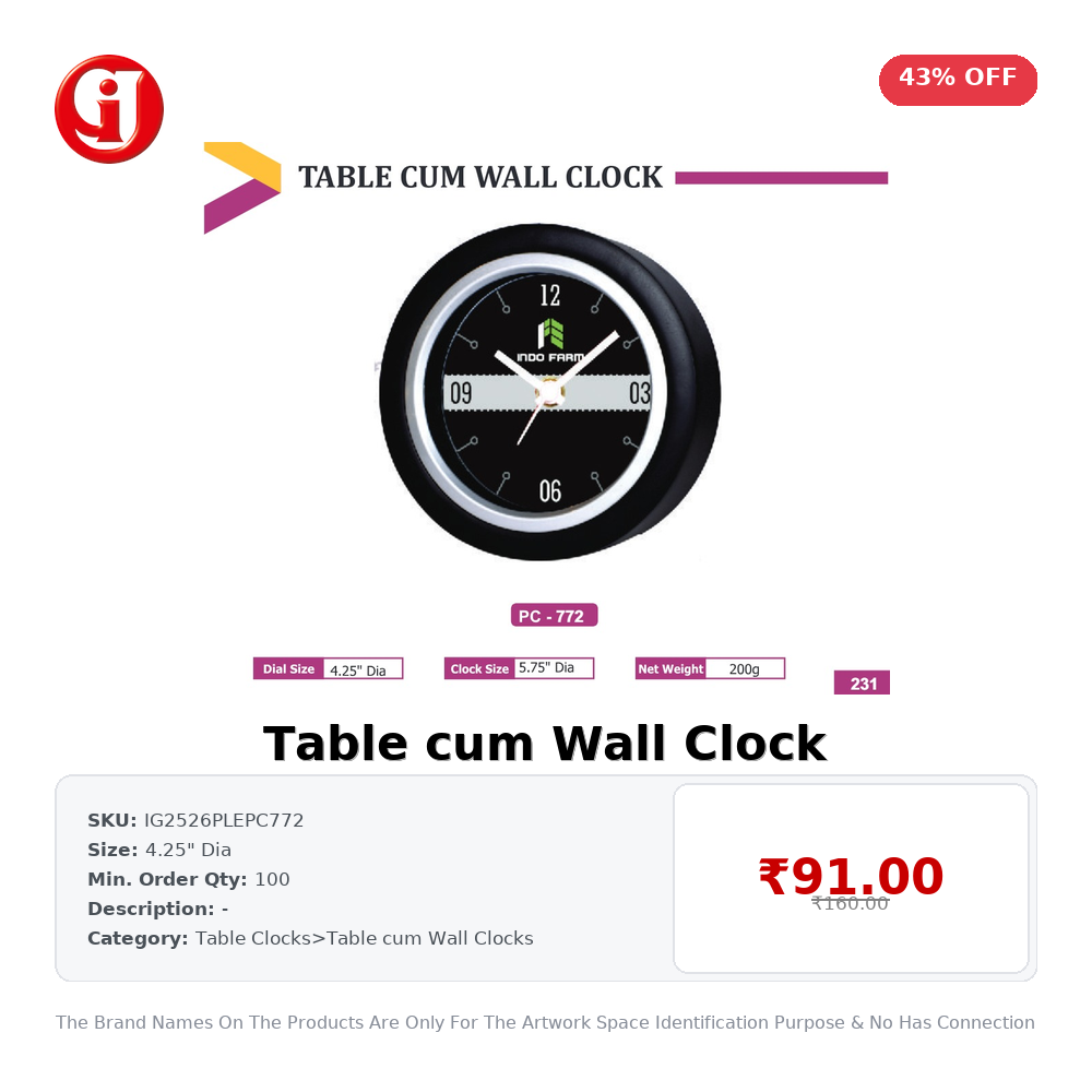 Table cum Wall Clock