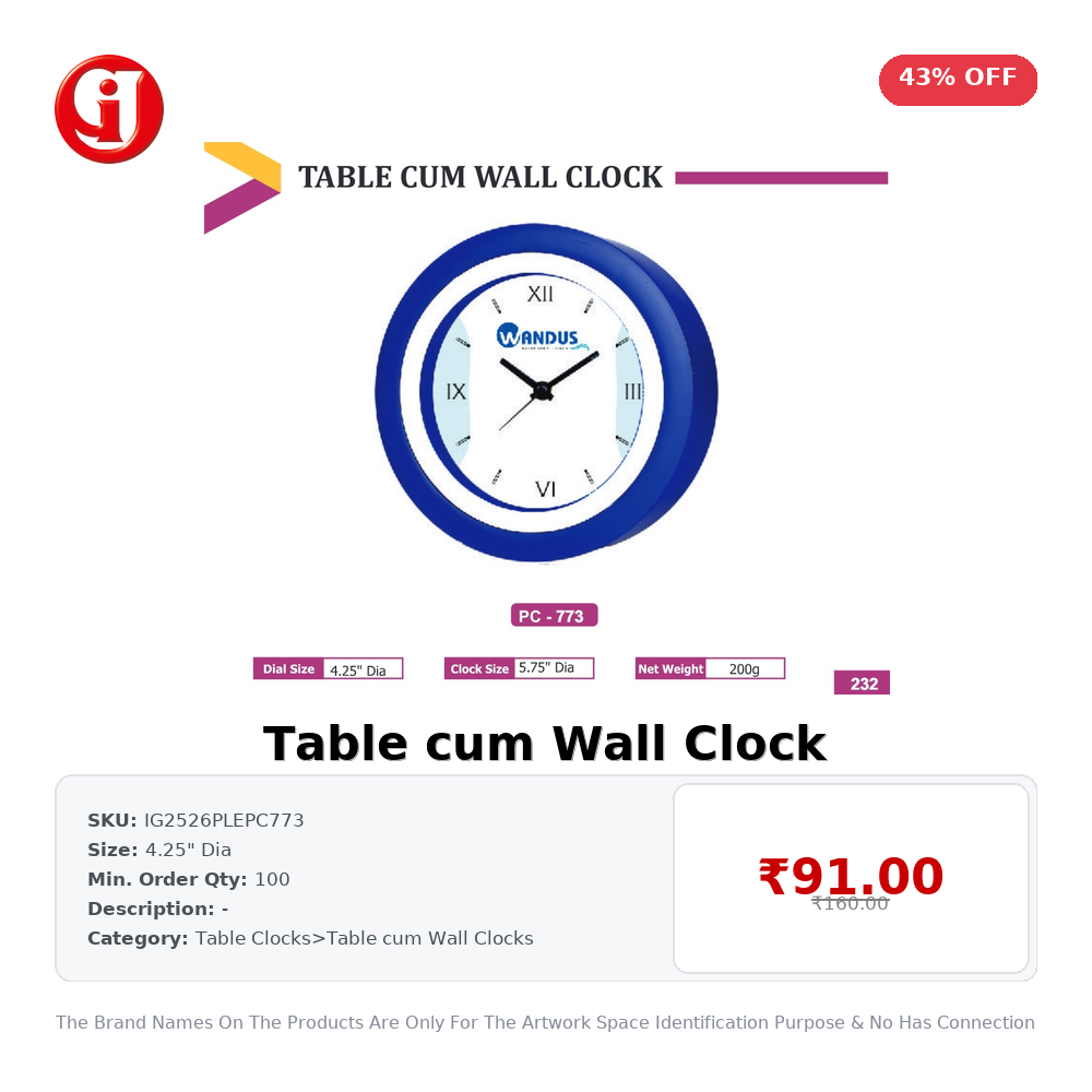 Table cum Wall Clock