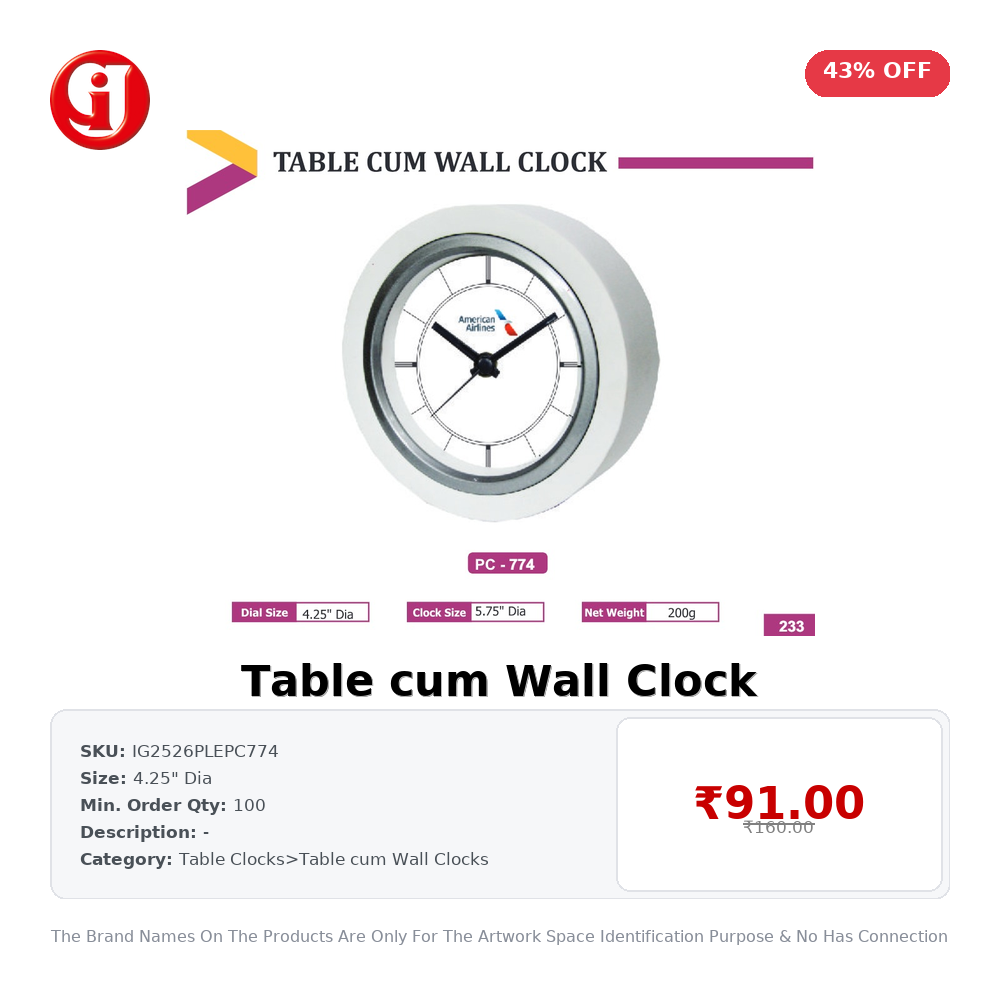 Table cum Wall Clock