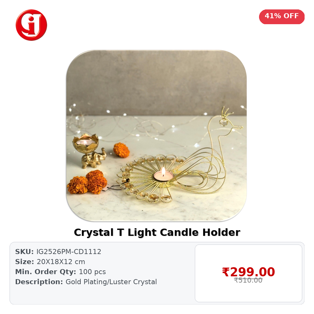 Crystal T Light Candle Holder