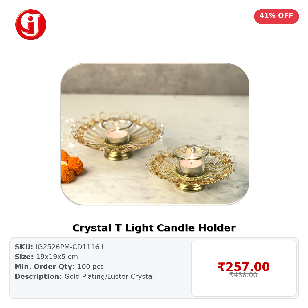 Crystal T Light Candle Holder