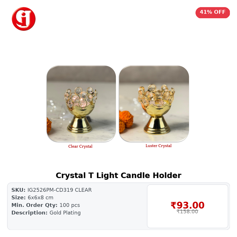 Crystal T Light Candle Holder
