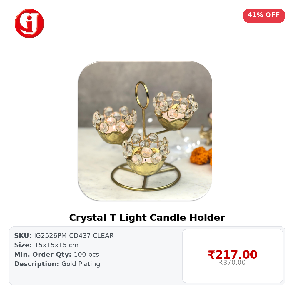 Crystal T Light Candle Holder