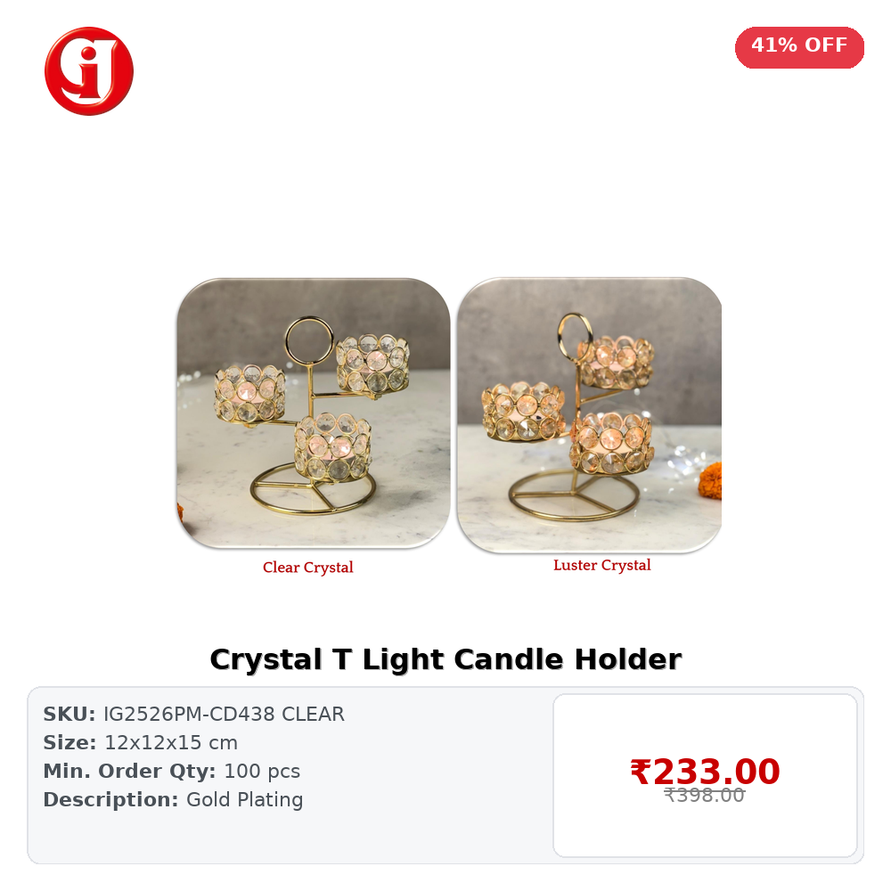 Crystal T Light Candle Holder