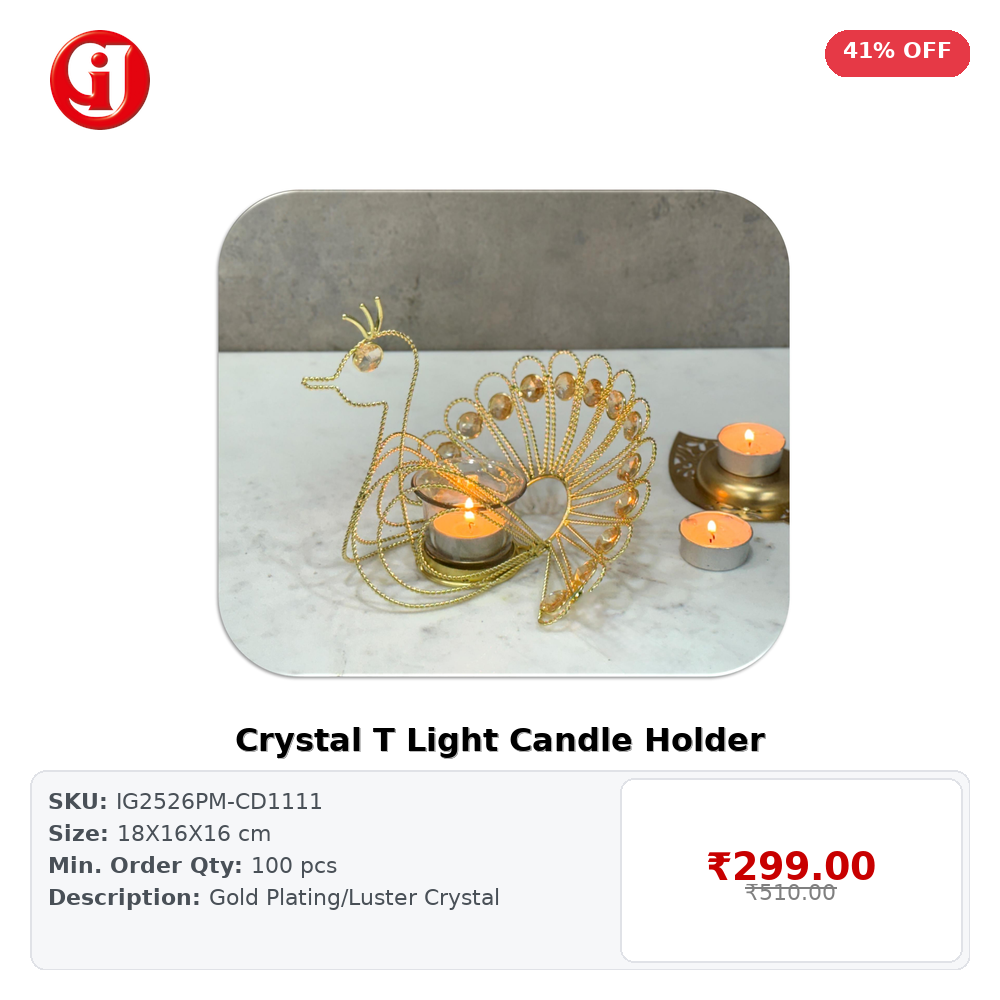 Crystal T Light Candle Holder